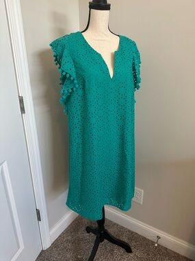 Lilly Pulitzer Astara Flutter Sleeve Dress with Pom Sleeve Detail
